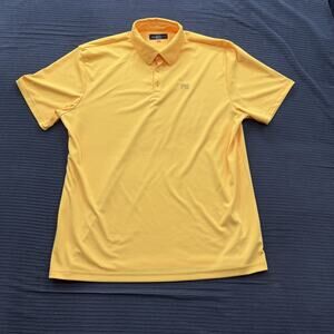 Loudmouth Polo Shirt Mens XL Yellow Golf Performance Lightweight 100% Polyester